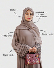 Teddy grey A line abaya
