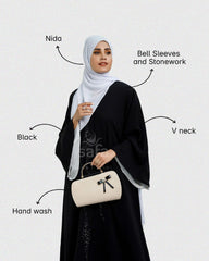 Designer black maxi abaya