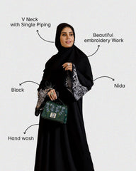 Embroidered sleeve abaya