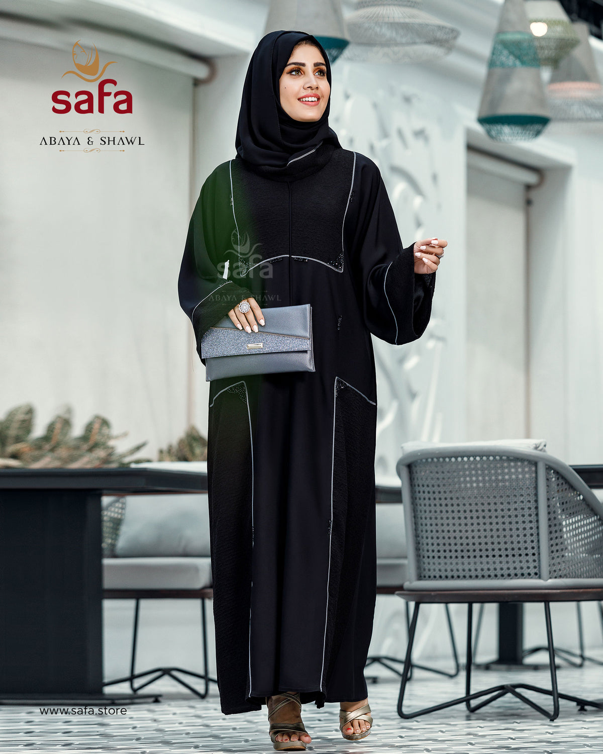 Casual wear black designer abaya