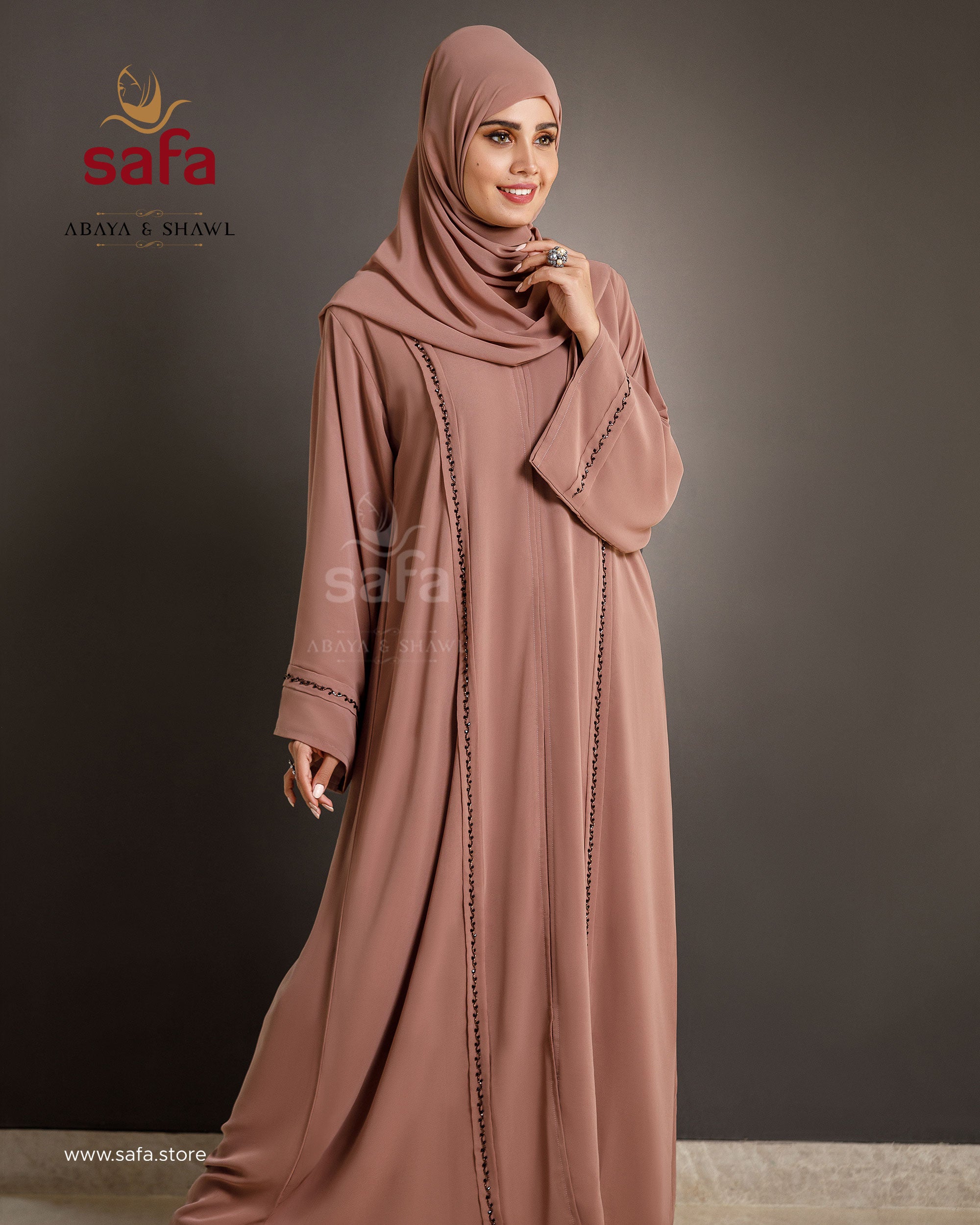 Modest abaya dress with bell sleeves