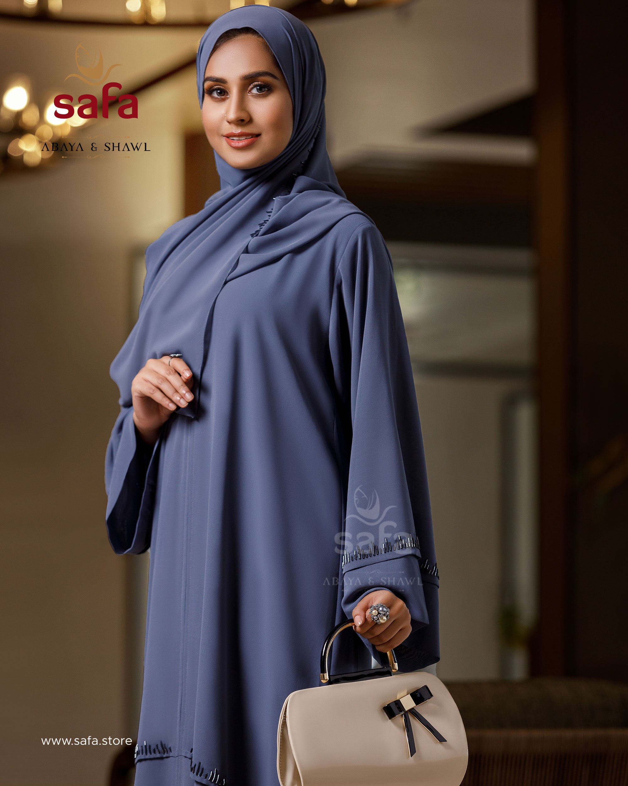 Double layer designer abaya