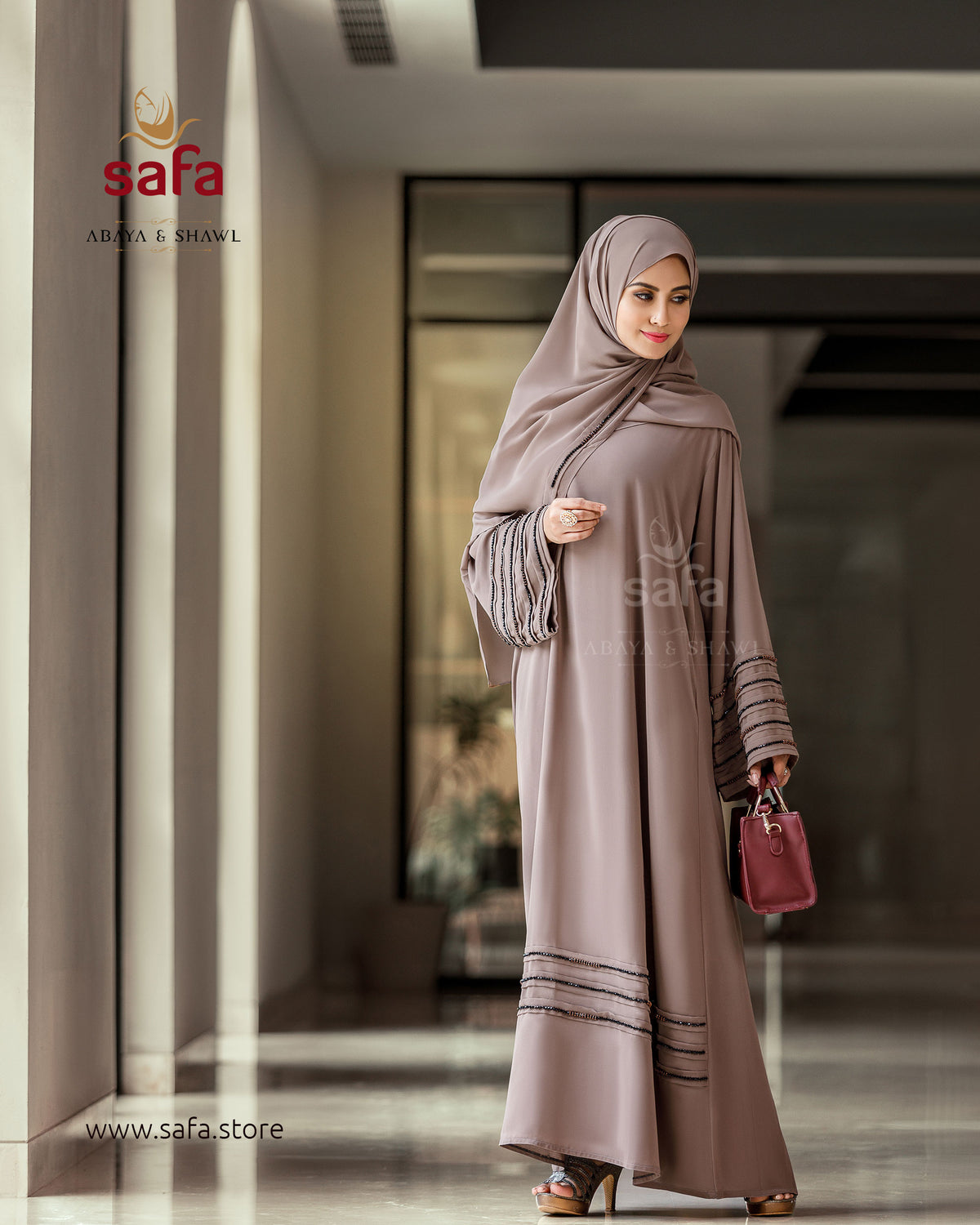 Teddy grey A line abaya