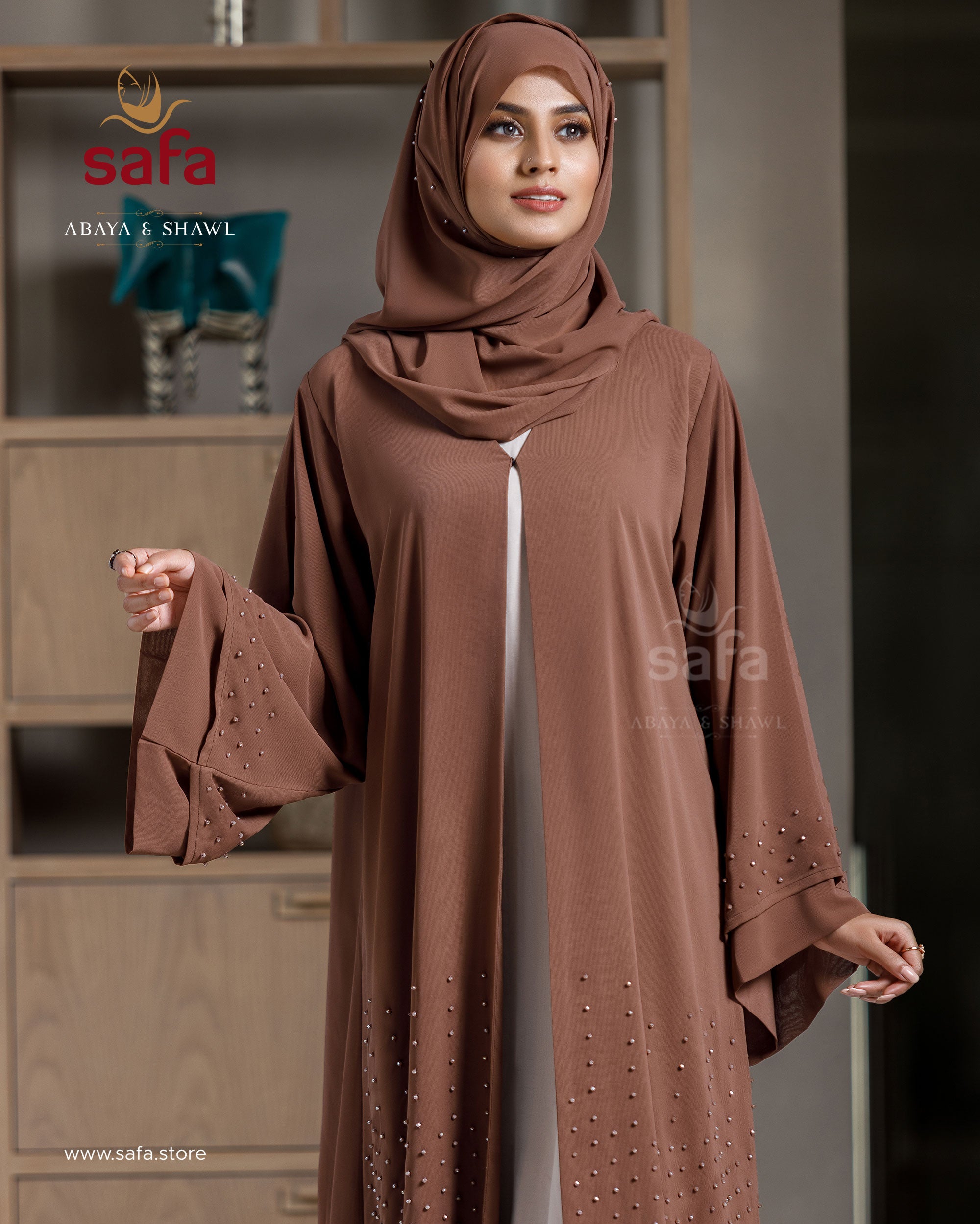 Double layer coat abaya