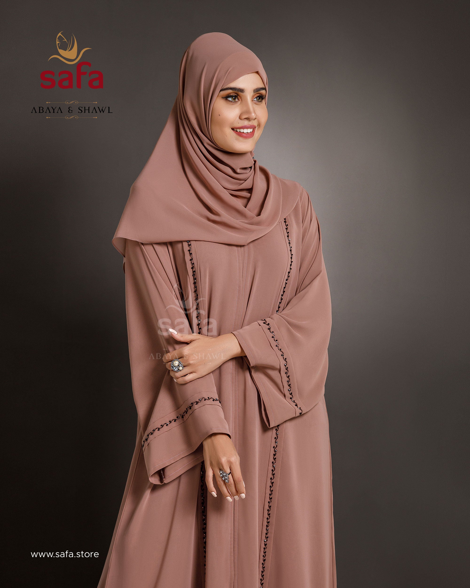 Modest abaya dress with bell sleeves