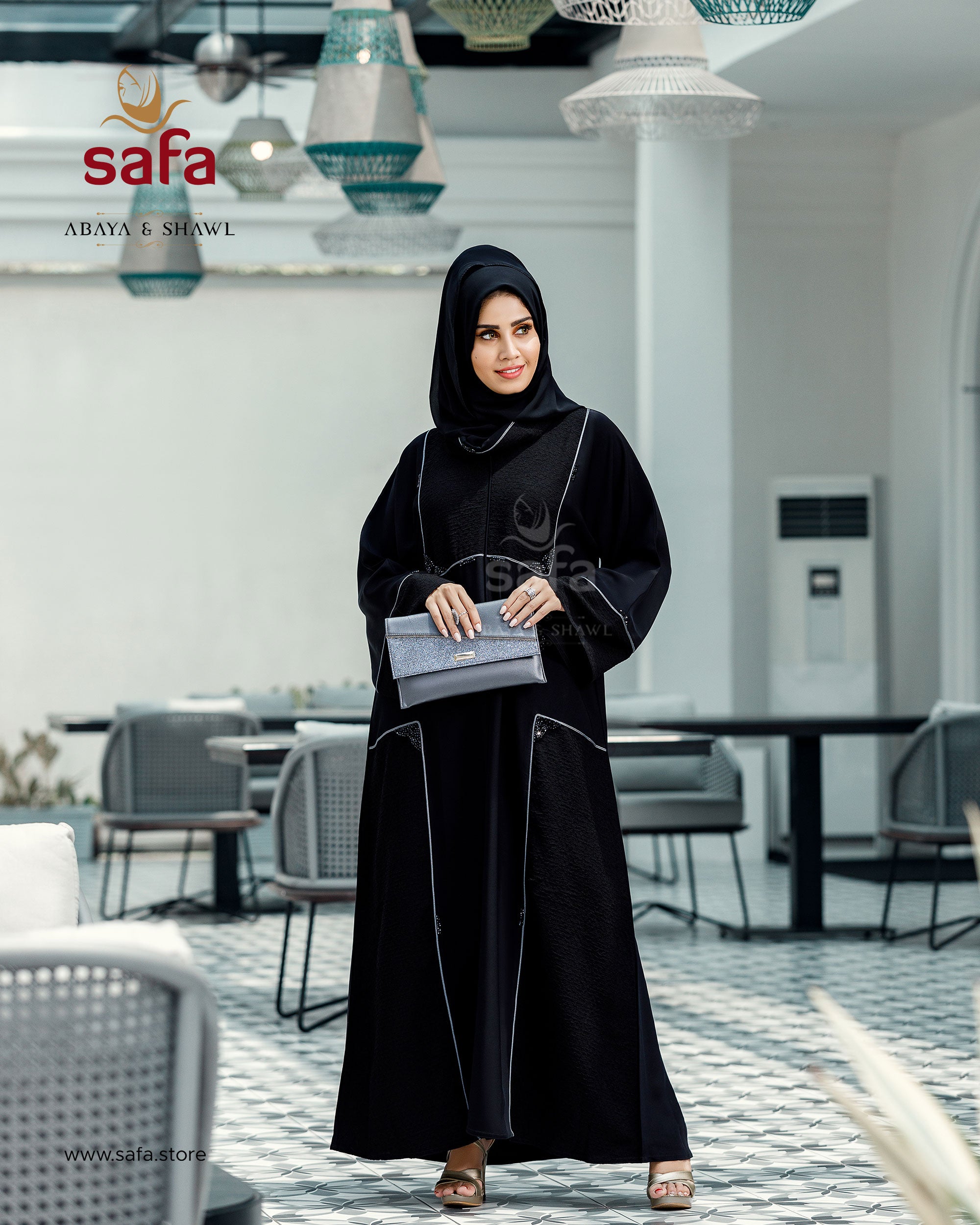 Casual wear black designer abaya