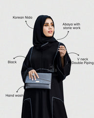 Casual wear black designer abaya